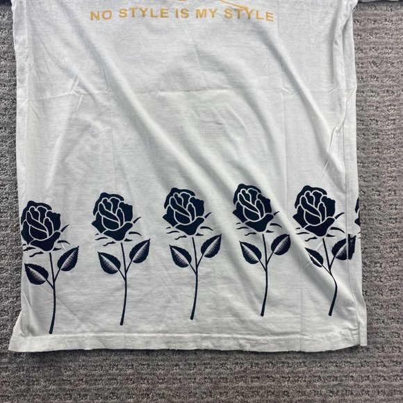 SHIROI NEKO Shirt Men Medium M Light Gray Crowned Tiger Roses Back to Back Print - Picture 7 of 14